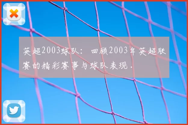 英超2003球队:回顾2003年英超联赛的精彩赛事与球队表现 .