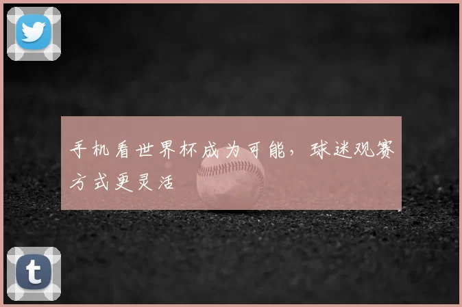 手机看世界杯成为可能,球迷观赛方式更灵活